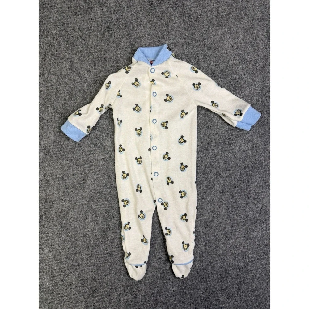 Vintage 1984 Disney Playskool Play J's Mickey Mouse Onsie & Bib Newborn